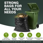 240L Heavy Duty Bin Bags - Extra Strong Black Bin Bags Heavy Duty Refuse Sacks 90µm Double Layer (50 Bags) - YouKind