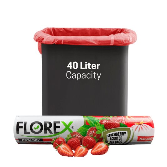 40L Bin Bags - Strawberry Scented Bin Bags with Drawstrings - YouKind