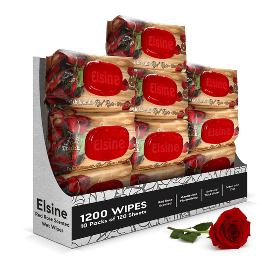 1200 Wipes - Red Rose Scented Wet Wipes - Thick and Gentle Body Cleansing Wipes - YouKind