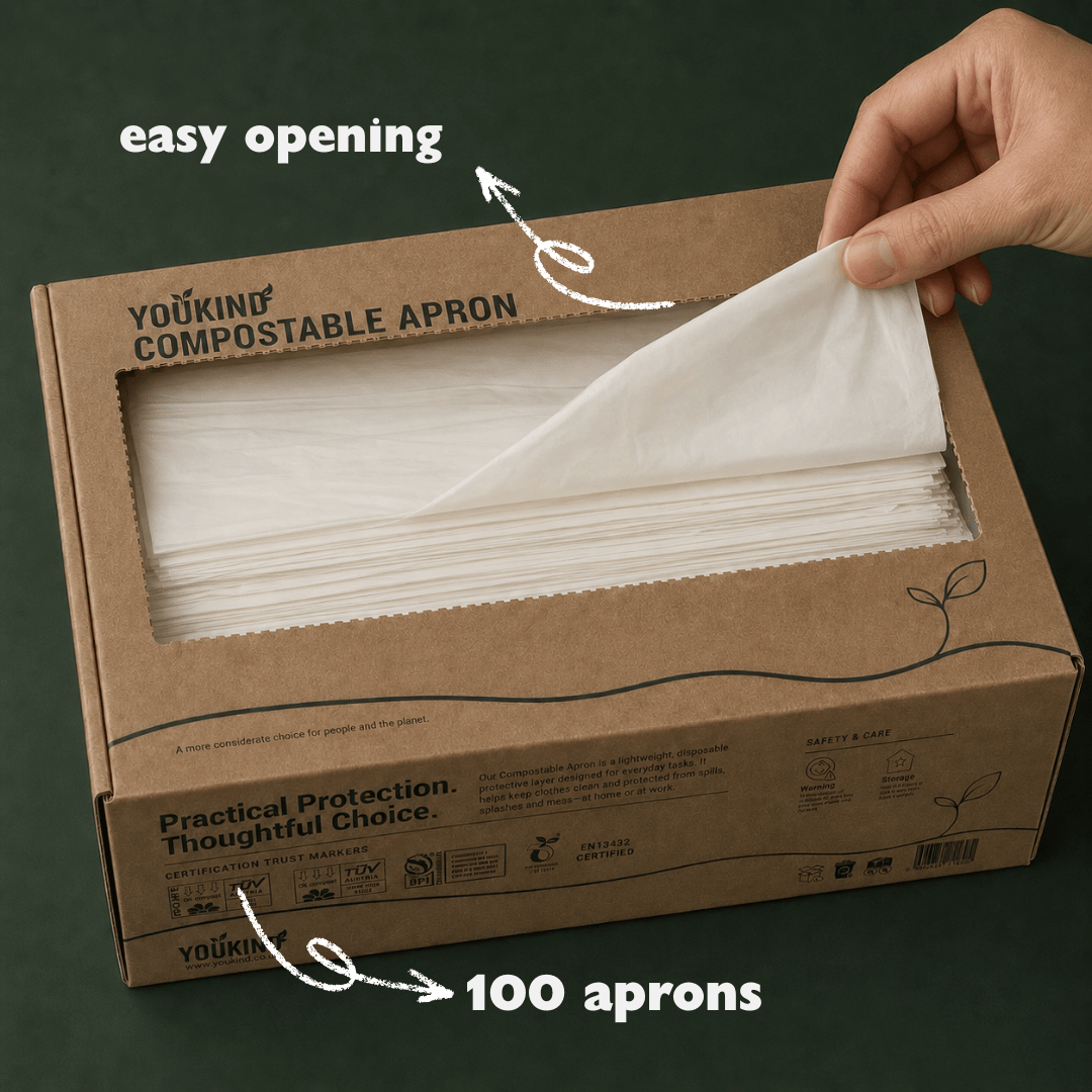Compostable Disposable Apron, 100 Pack — Food Prep & Cleaning - YouKind
