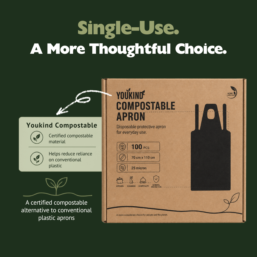 Compostable Disposable Apron, 100 Pack — Food Prep & Cleaning - YouKind