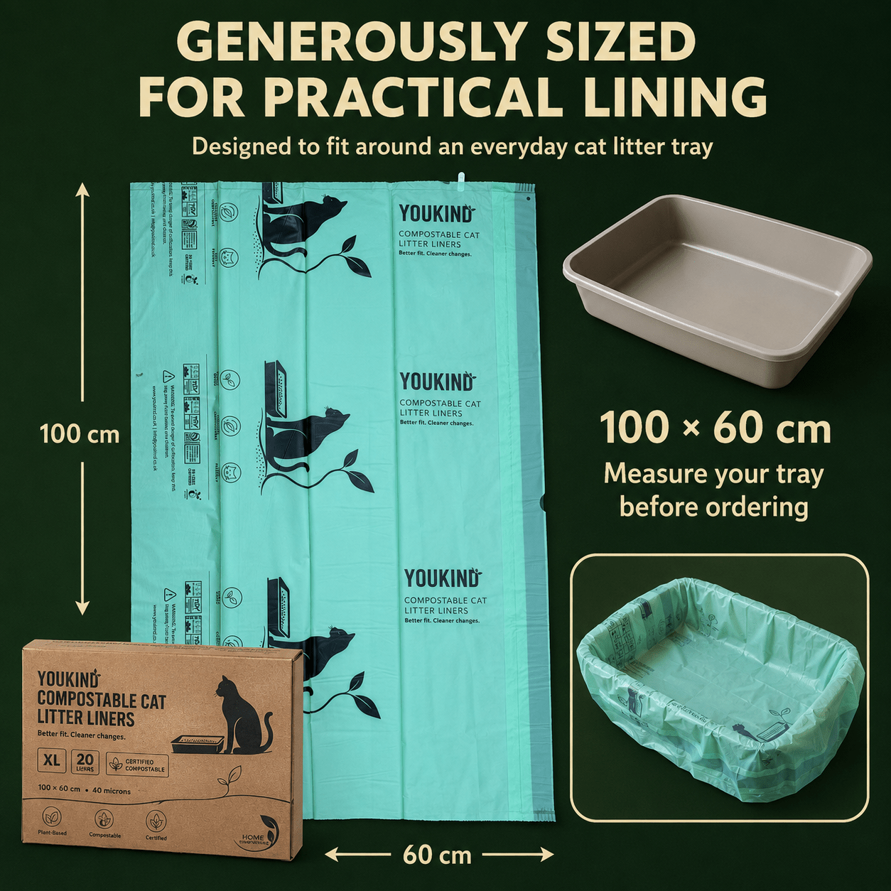 Compostable Cat Litter Liners XL | Certified | YouKind - YouKind